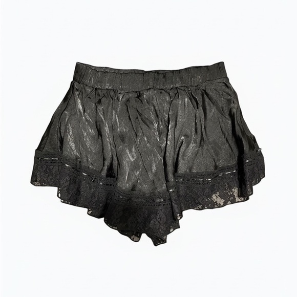 Free People Pants - Free People Black Lace Ruffle Shorts